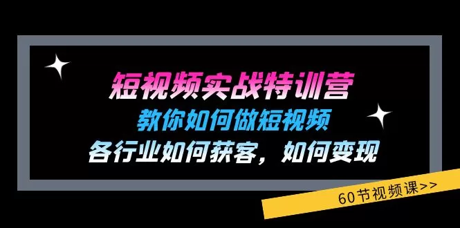 短视频实战特训营:教你做短视频、获客与变现