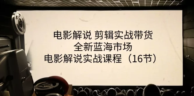电影解说剪辑带货实战课程