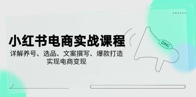 小红书电商实战课程,详解养号、选品、文案撰写、爆款打造,实现电商变现 -1 小红书电商实战课程,详解养号、选品、文案撰写、爆款打造,实现电商变现 -1
