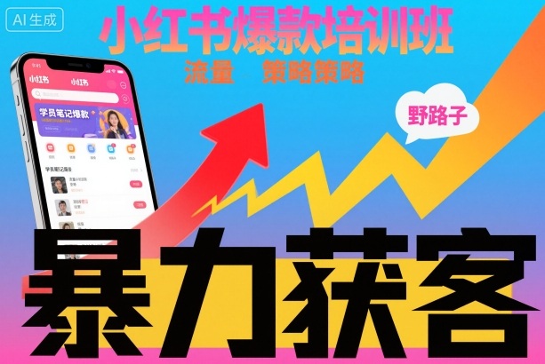 小红书爆款培训班,小红书获客野路子流量打法,暴力持续获客 -1 小红书爆款培训班,小红书获客野路子流量打法,暴力持续获客 -1