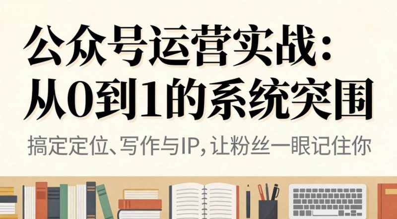 公众号运营实战:从0到1的系统突围 -1 公众号运营实战:从0到1的系统突围 -1