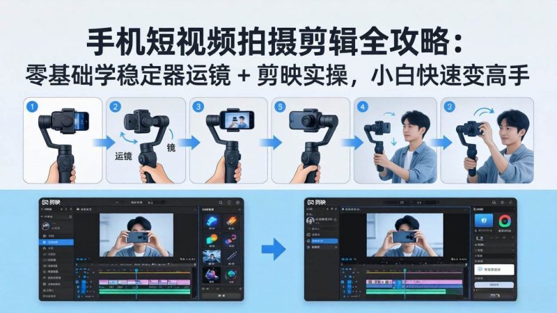 手机短视频拍摄剪辑全攻略:零基础学稳定器运镜 + 剪映实操,小白快速变高手 -1 手机短视频拍摄剪辑全攻略:零基础学稳定器运镜 + 剪映实操,小白快速变高手 -1