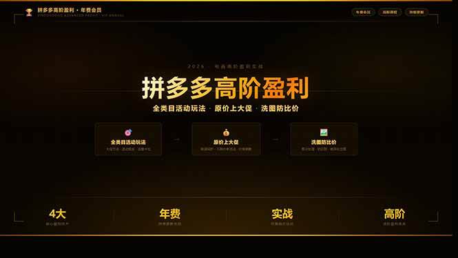 拼多多高阶盈利年费会员(更新3月):全类目活动玩法、原价上大促、洗图防比价等核心盈利技术 -1 拼多多高阶盈利年费会员(更新3月):全类目活动玩法、原价上大促、洗图防比价等核心盈利技术 -1