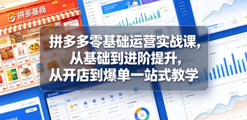 拼多多零基础运营实战课,从基础到进阶提升,从开店到爆单一站式教学 -1 拼多多零基础运营实战课,从基础到进阶提升,从开店到爆单一站式教学 -1