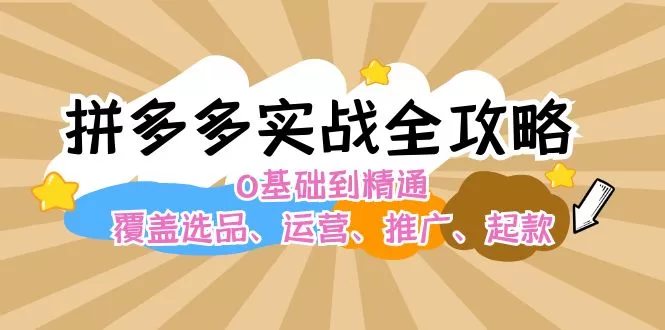 拼多多实战全攻略：从0基础到精通的选品运营推广起款技巧