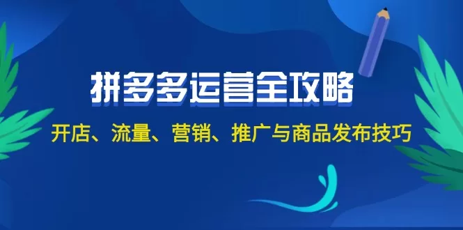 2024拼多多运营全攻略：开店选品到推广引流技巧详解