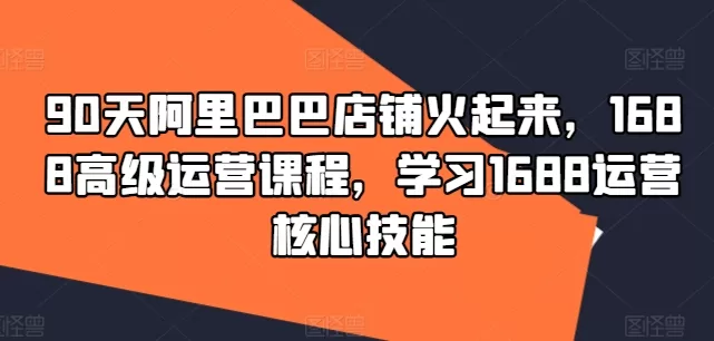 1688高级运营课程：90天掌握阿里巴巴店铺核心技能与流量获取