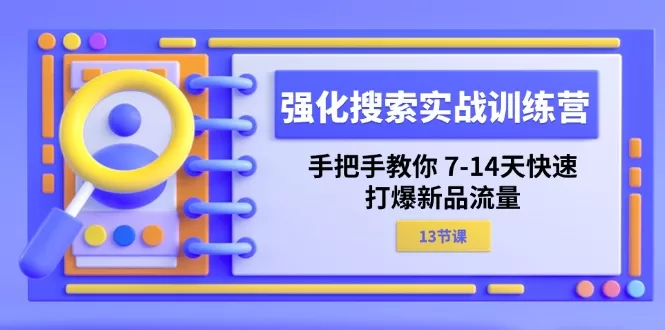 搜索实战训练营：7-14天手把手打爆新品流量，13节课系统教学