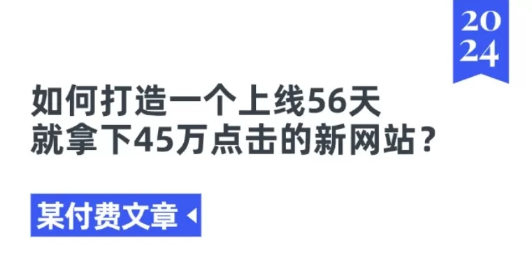 上线56天狂揽45万点击：新网站流量爆发实战案例解析