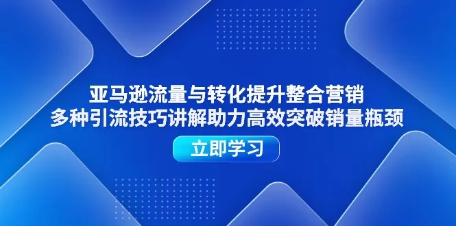 亚马逊流量与转化提升整合营销:多种引流技巧突破销量瓶颈