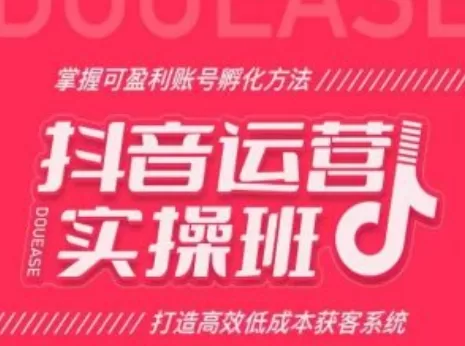 抖音运营实操班,轻松掌握可盈利账号孵化与低成本获客方法