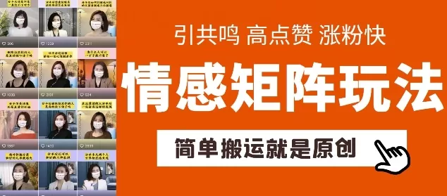 情感矩阵玩法揭秘：简单搬运涨粉快，可带货起号全攻略