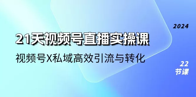 视频号直播实操课:21天掌握私域高效引流与转化(22节课)