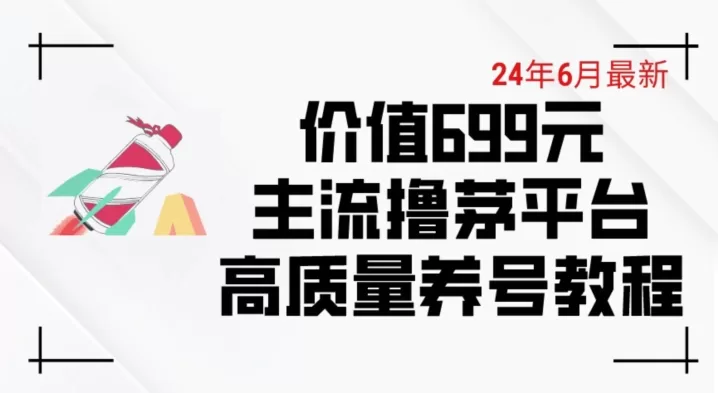 6月最新主流撸茅台平台精品养号攻略，价值699元实测有效