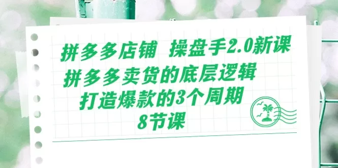 拼多多店铺操盘手2.0：卖货底层逻辑与爆款打造3周期8节课
