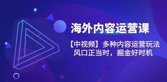 海外中视频运营课:101节系统教学,掌握内容运营玩法与变现风口