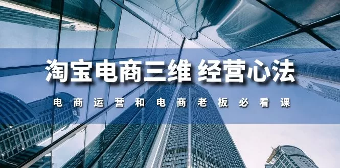 淘宝电商三维经营心法：59节运营老板必修课全解析