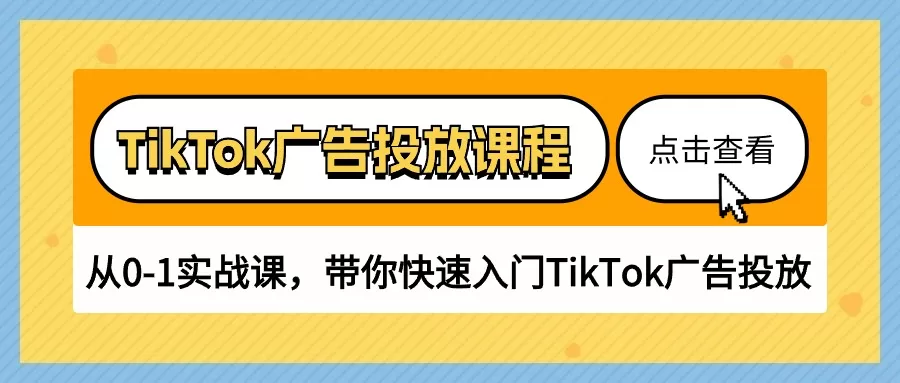 TikTok广告投放从0到1实战课，30节系统课程快速入门