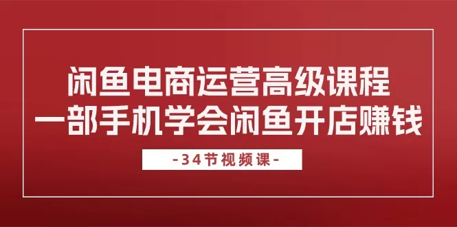 闲鱼电商运营高级课程：一部手机学会开店赚钱（34节完整攻略）