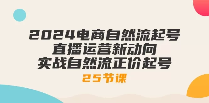 2024电商自然流起号实战课：直播运营新动向与正价起号25讲
