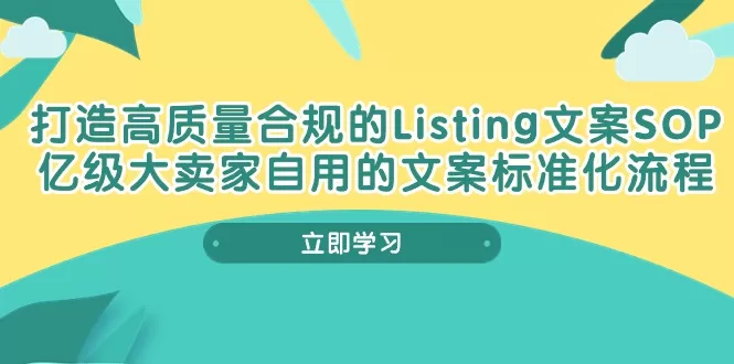 亿级大卖团队Listing文案SOP：高质量合规标准化流程揭秘