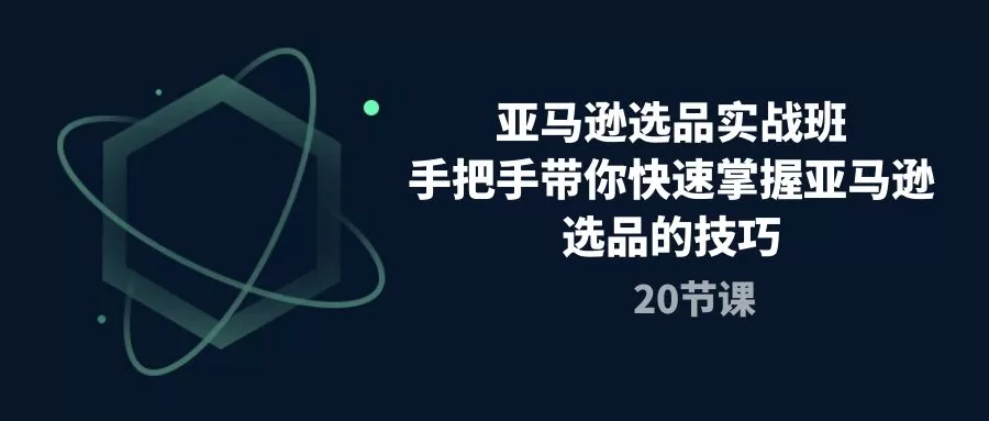 亚马逊选品实战课20节,手把手教你挖掘爆款产品技巧