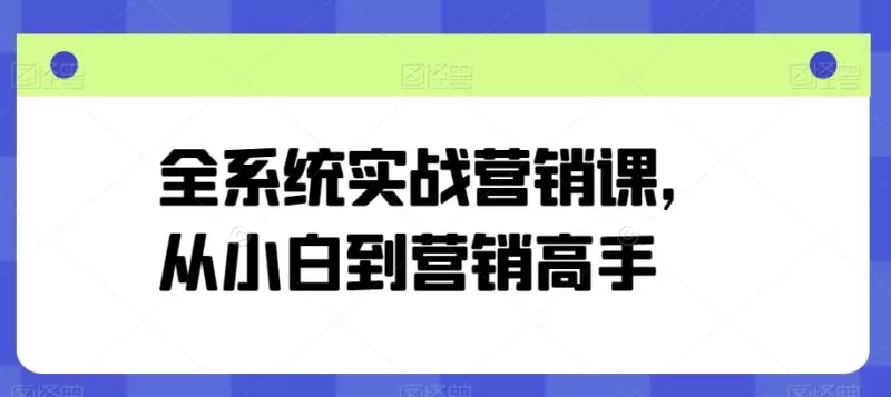零基础入门到营销高手：全系统实战课程修炼指南