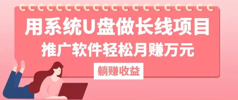 系统U盘推广软件赚钱项目，月入万元实操指南