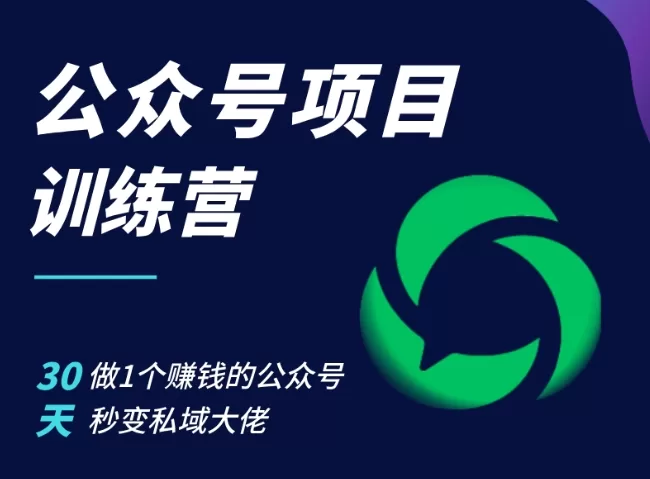 30天公众号训练营：实操项目+私域变现，快速赚钱