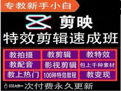 剪映特效剪辑速成班：新手小白学运营变现全攻略