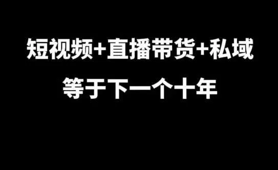 短视频直播带货私域实战：7年经验总结与运营干货分享