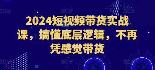 2024短视频带货实战课：掌握底层逻辑，告别盲目带货