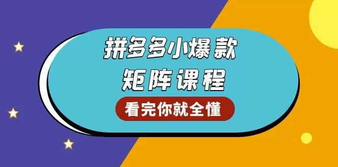 拼多多爆款矩阵教程：测爆款、提销量、升GMV、建爆款群