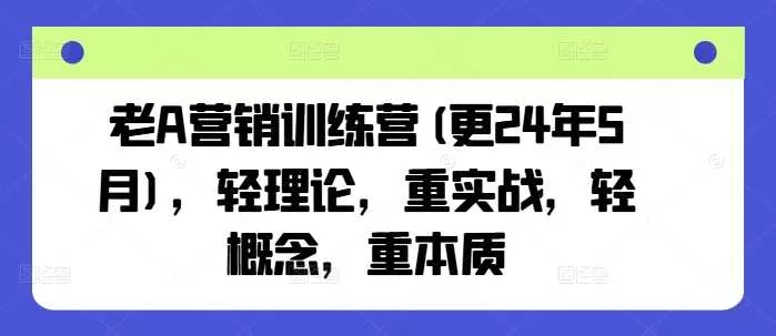 老A营销训练营2025年3月版：中小企业营销实战全攻略，轻理论重本质