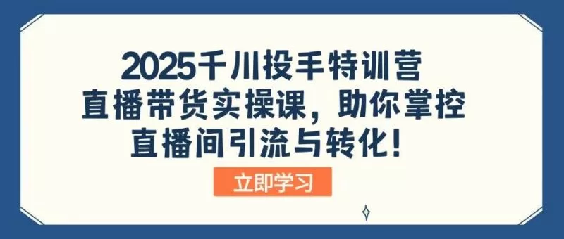 2025千川投手特训营：直播带货实操课，掌握直播间引流与转化技巧