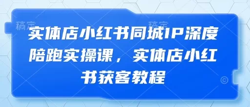 实体店小红书同城IP陪跑实操课，手把手教你获客引流