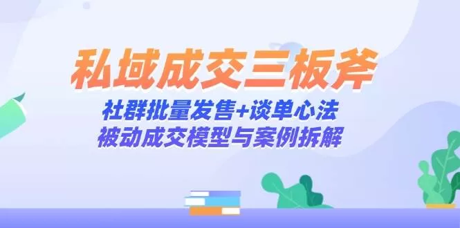 私域成交三板斧：社群批量发售与谈单心法，被动成交模型案例拆解