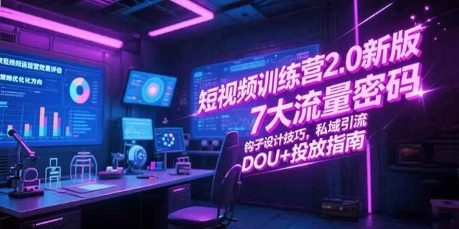 短视频训练营2.0新版：7大流量密码与钩子设计技巧实战指南