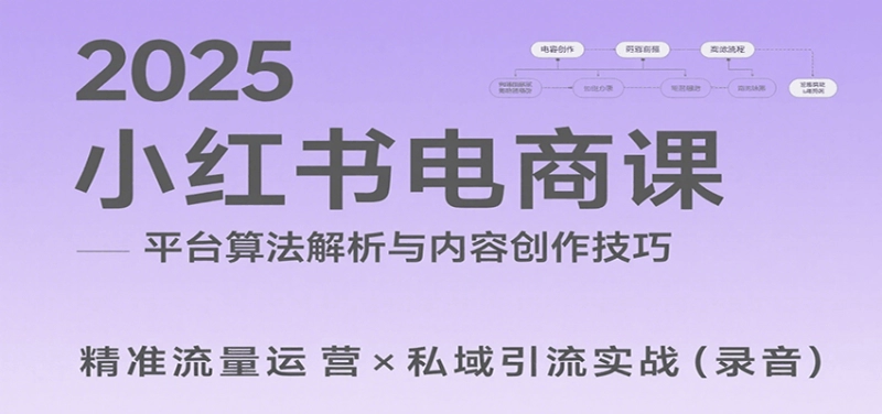 2025小红书电商课：算法解析与高转化内容创作，卖家流量变现实战指南