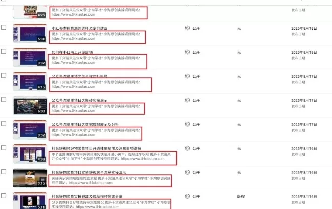 油管简介留联系方式示例