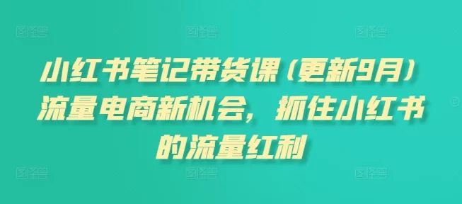 小红书笔记带货课2025新版:抓住流量电商红利,快速出单实战指南