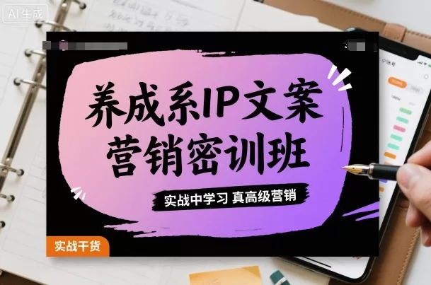 养成系IP文案营销密训班：实战掌握高级文案成交力