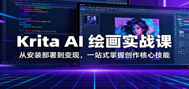 Krita AI绘画实战课：零基础安装部署到变现，月入5000+核心技能