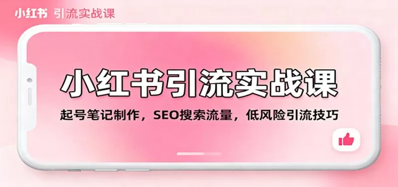 小红书引流实战课:起号笔记制作与SEO搜索流量低风险引流技巧