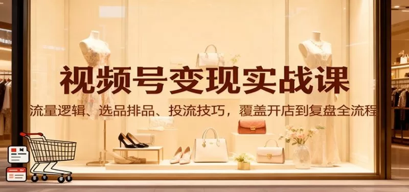 视频号变现实战课：从开店到投流复盘的全链路运营指南