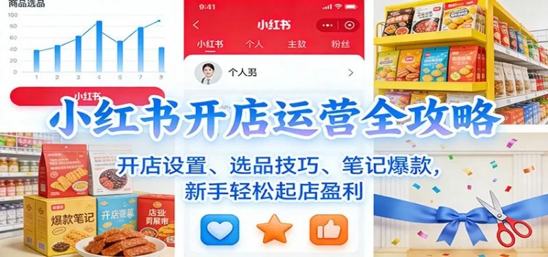 小红书开店运营全攻略:开店设置、选品技巧、笔记爆款,新手轻松起店盈利