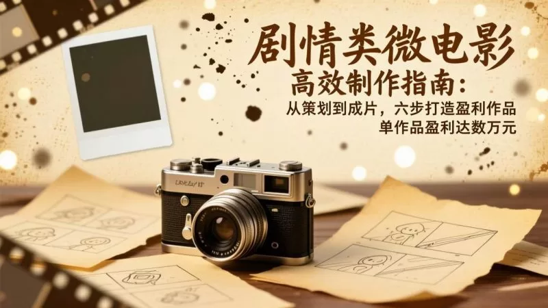 剧情微电影制作六步法：从策划到成片，单作品盈利数万元实战指南