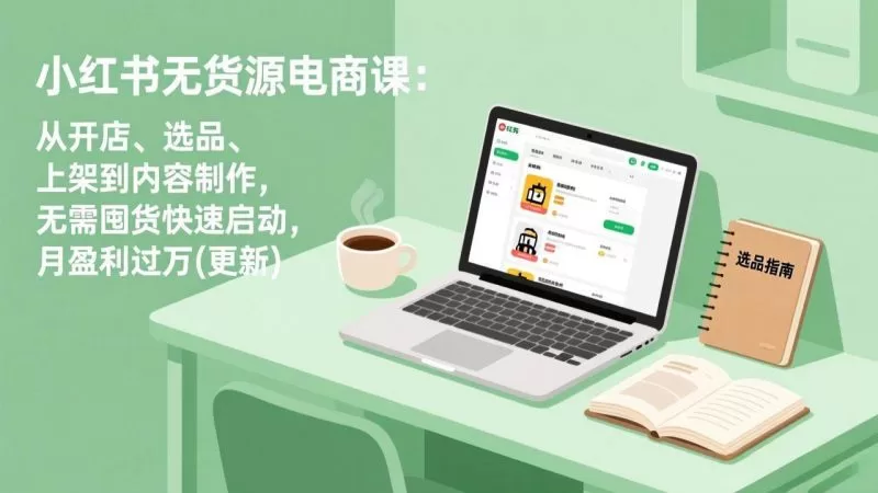 小红书无货源电商课:零囤货开店选品上架到月盈利过万实操指南