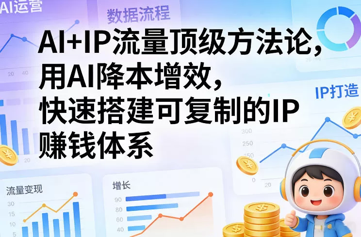 AI+IP流量顶级方法论:用AI降本增效,搭建可复制IP赚钱体系