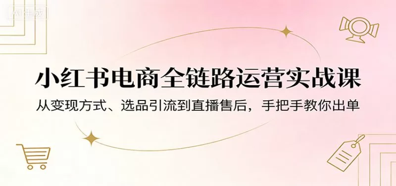 小红书电商运营实战课:从变现选品到直播售后,手把手教你出单全链路